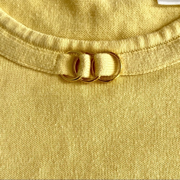 Alfred Dunner Short Sleeve Knit Top - Yellow with Gold Metallic Details - Picture 3 of 6